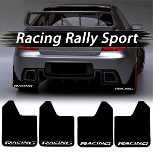 Set 4 Aparatori Noroi SPORT din cauciuc pentru autoturisme, universale,  model Racing, dimensiune 30 x 23cm